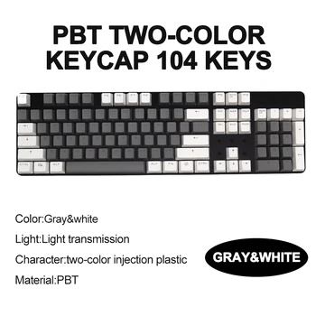 Механична Клавиатура Keycaps PBT OEM Профил Двоен Изстрел Прозрачна Осветление 104 Клавишна комбинация за 61 87 104 Оформление Мини Клавиатура 2