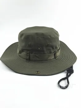 Мода военен камуфлаж кофа шапки джунглата камуфлаж Рибар шапка с широка периферия Слънцето кофа шапка Риболов, къмпинг шапки памук капачки 2