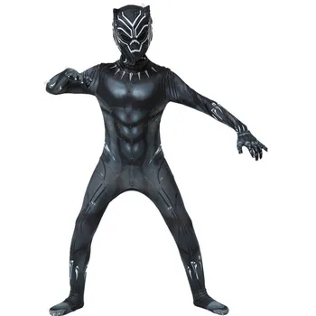 Нов детски костюм на черни пантери на Хелоуин костюм на супергерой за cosplay, маска на воин, гащеризон за възрастни, празничен костюм, детски подарък 2