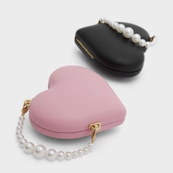 Нов дизайн с изкуствени перли и мъниста, дамска чанта, дължина на каишка, може да бъде конфигуриран по поръчка, красива дамска чанта през рамо, колани hanlde 2