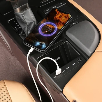 15 Вата Автомобилното безжично зарядно устройство QI, зарядно за телефон, бързо зарядно устройство ще захранване на панела, на притежателя на телефона, за Lexus ES ES300H ES200 ES260 ES350 2019-2022 3