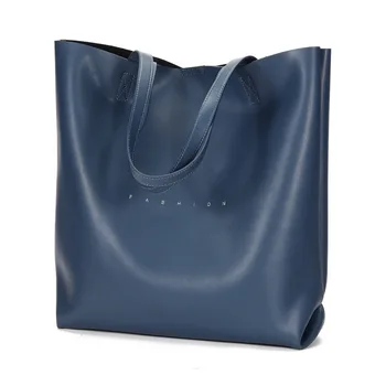 2022 Модерна Дамска чанта от естествена кожа, голяма чанта, кожена чанта на едно рамо, Просто женствена чанта 3