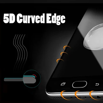5D Извит Край Закалено Стъкло За Samsung Galaxy j5 j3 j7 Prime Plus Max C8 A5 A3, A7 2017 Защита на Екрана 3D 4D Актуализация Филм 3
