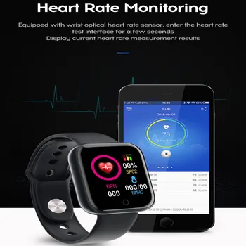 D20 Спортни Умен Часовник за Мъже и Жени, Подарък за Цифрови Умни Часовници, Фитнес Тракер, ръчен часовник, Гривна, Уреди за измерване на Кръвното Налягане за ios и Android 3