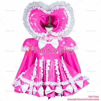 fondcosplay превръзка на сиси прислужница ярко розово тънката рокля от PVC, с цип за панталони гащеризон бикини сърце качулка CD/TV[G3728] 3
