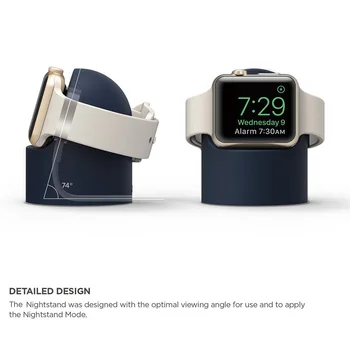 JONSNOW Силиконова Домашно зарядно устройство ще захранване на зарядно за Apple Watch 6 5 4 Притежателят на Ярки Цветове Нощна Поставка за iWatch 3 2 1 3