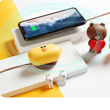 Linefriends Кафяв Карикатура Kawai е Подходяща за Iphone Настолна Издънка Безжично Зарядно Устройство Прекрасно Универсално Бързо Зарядно Устройство с мощност 15 W 3