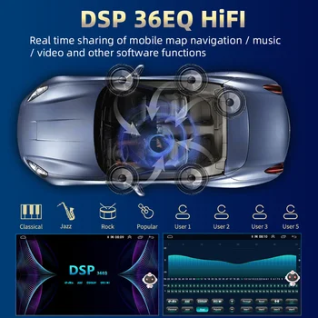 Podofo Авто Android Carplay Радио Мултимедиен Плеър За Ford Focus 2 Mk2 2004-2011 2 Din Авторадио Видео AI Глас GPS Navi WiFi 3