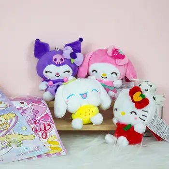 Sanrio Плюшен Окачване Kawaii Водещата Серия Kuromi Melody Cinnamoroll Hello Kitty Скъпа Мультяшная Кукла Около Аниме ПП памук за Момичета 3
