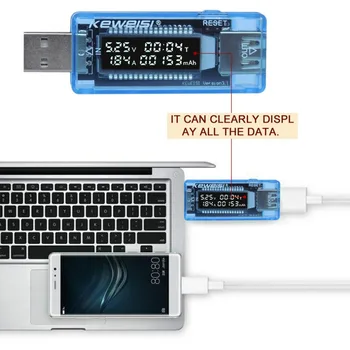 USB Зарядно Устройство за Тестер Д-р Измерване на Напрежение, Ток, Волтметър Амперметър Тестер Капацитет на Батерията Мобилен Детектор Мощност USB Метър 3