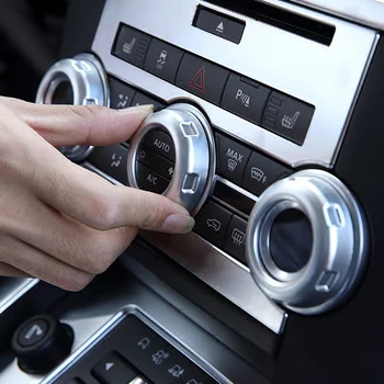 Авто Хром Климатик Аудио Кръг Дръжка за Регулиране на силата на Звука Тампон Седалка за Land Rover Discovery 4 Freelander 2 И Range Rover Sport L320 3
