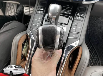 Автомобилна Дръжка За Смяна На Предавките От Въглеродни Влакна С Топка Главата На Лоста За Превключване На Предавките За Porsche Cayenne 958 2011-2018 Модификация На Части 3