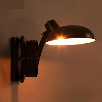Бар Таванско помещение Селски Iron стенен монтаж аплици Склад Разтегателен, с монтиран на стената Лампа, Кухненско осветление Промишлено, с монтиран на стената лампа, кафенета лампа E27 Arandela 3