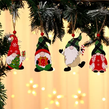 Весела Коледна Украса От Дървен Джудже На Дядо Коледно Дърво Висящи Бижута Висулка Навидад Декор Честита Нова Година 2022 Детски Играчки 3