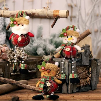 Забавни Коледни Декорации DIY Коледен Подарък на Дядо Коледа, Снежен човек Дърво Висулка Кукла се Мотае Украса за Дома Ноел Натал честита Нова Година 3