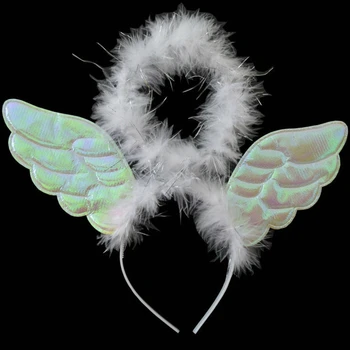 Крилата на Ангела на Halo Превръзка На Главата Вечерни шапки Cosplay Костюм, Реквизит представа Прическа 3