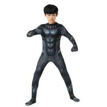 Нов детски костюм на черни пантери на Хелоуин костюм на супергерой за cosplay, маска на воин, гащеризон за възрастни, празничен костюм, детски подарък 3