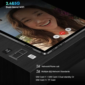 Оригиналът на 10 Инчов Таблет Tab P12 Pro HD, 4K Screen Pad Pro Таблет Android 11 С двоен високоговорител 5G Wifi, Bluetooth SIM Таблети за Телефонни разговори 3