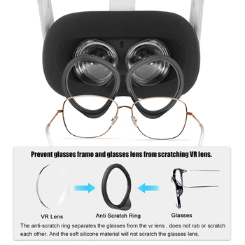 Пръстен против надраскване за VR-обектив, Защитата Очила от надраскване -Защитна рамка Oculus Quest 2 Силиконово пръстен 3