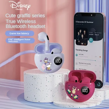 Слушалки Disney TWS Asli Kartun Bluetooth Nirkabel 5.1 Слушалки Pengurangan Kebisingan Olahraga Kontrol Sentuh 250MAH 2022 Baru 3