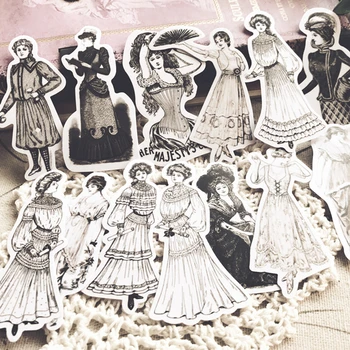 Стари стикери на Европейския ретро дами самоличността на мода рокли дизайн направи си САМ албум за scrapbooking щастлив планер декоративни стикери 3