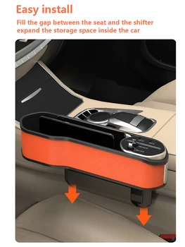 Столче за кола Gap Организатор Кутия За Съхранение С Безжичен/Кабелен-Бързо USB Адаптер за Зареждане За iPhone Huawei Samsung Xiaomi Зарядно за Кола 3