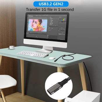 Удължител за USB C за мъже и жени Type C USB3.2 10 Gbit/със 100 Вата Удължител за бързо Зареждане USB-C за MacBook Pro Samsung Xiaomi 3