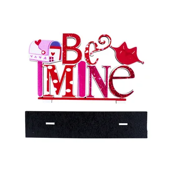Украса на Сватбената маса Дървена Табела Be Mine Love Happy Valentine Сватбена Централно Декорация на Дървени Вечерни Украса Празничен Декор, Реквизит 3
