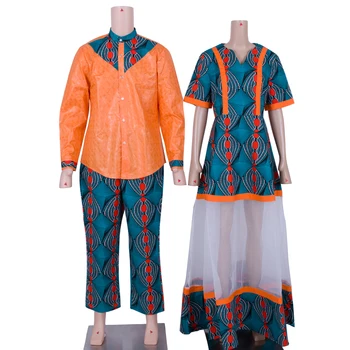 2023 Нови мъжки и дамски комплекти дрехи за сватба годишната традиционна африканска облекло двойки подходящо облекло 4xl WYQ655 4