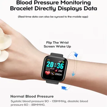 D20 Спортни Умен Часовник за Мъже и Жени, Подарък за Цифрови Умни Часовници, Фитнес Тракер, ръчен часовник, Гривна, Уреди за измерване на Кръвното Налягане за ios и Android 4