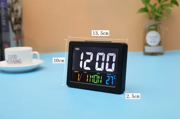 Digital alarm clock Температура на Работния Плот LCD Дигитален Термометър Тенис на Влагомер, Захранван С Батерии Време, Дата, Календар 4