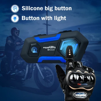Fodsports Fx4 Pro Мотоциклет Шлем Домофон Bluetooth Слушалка 4 Ездач Група Преговорния Телефон Мото Водоустойчив FM Радио 4