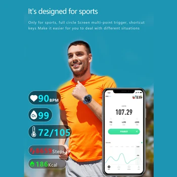 HT6 Спортни Смарт Часовници За Мъже И Жени, IP68 Водоустойчив Режими за Упражнения На Открито Умни Часовници за Мониторинг на Сърдечната Честота Сън за Android и IOS 4