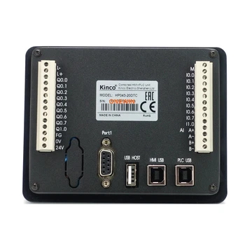 Kinco HP043-20DT/20DTC HMI АД Всичко в едно 4,3-инчов Сензорен екран С програмируем контролер Вграден панел DI9 DO9 2AI RS485 4