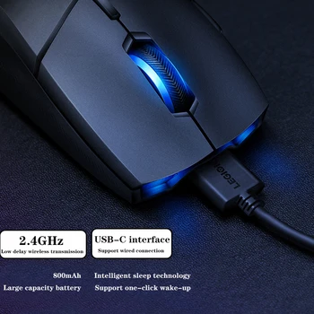 Lenovo Saver M500 Pc Gamer Mouse Акумулаторна Безжична Жичен Двухрежимная Rgb Вертикално Ергономична Мишка за Компютър и Офис 4