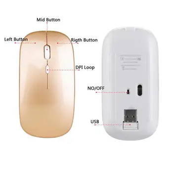 RYRA Mouse Wirelesss 2 В 1 Безжични Двухрежимная Оптична Мишка С 2.4 G Мишката Ергономични Акумулаторни Мишка За Преносими КОМПЮТРИ 4