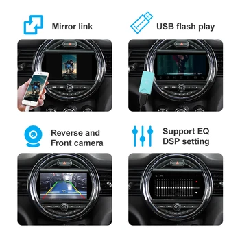 Безжична Carplay За MINI Cooper R56 R57 F55 F56 F57 F54 R55 Countryman F60 R60 Peaceman R61 Android Автомобил Bmw Огледало USB Връзка 4