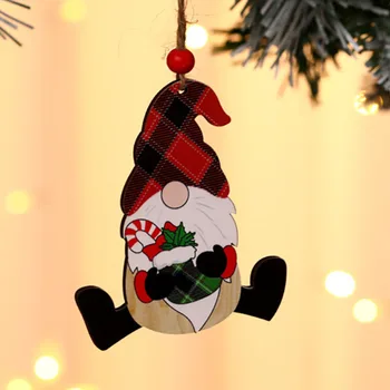Весела Коледна Украса От Дървен Джудже На Дядо Коледно Дърво Висящи Бижута Висулка Навидад Декор Честита Нова Година 2022 Детски Играчки 4