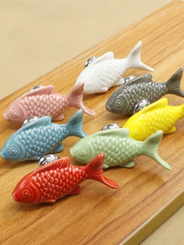 Дръжка Чекмедже деца Химикалки Форми на Риби керамични Дръжки за Детска Стая Дръжки на Кухненски Шкаф Дръжки на Гардероба на кабинета Хардуер 4