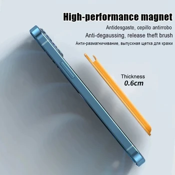 За Magsafe Калъф за iPhone 13 12 Mini 11 14 Pro Max 14 Plus XS XR X Macsafe Магнитен Кожен Портфейл Държач За Карти Прозрачен капак 4