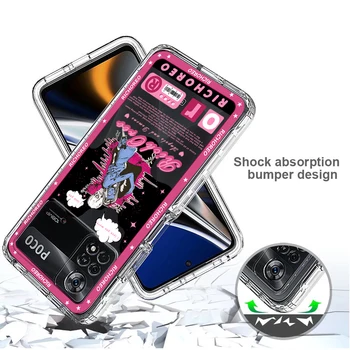 Луксозен Калъф За Телефон с изображение на Череп за Момичета за Xiaomi Mi Poco X4 X3 X2 NFC F4 F3 F2 F1 GT M4 M3 M2 Pro C40 C3 Прозрачен Калъф от TPU 4