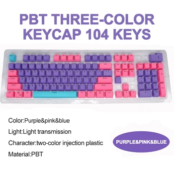 Механична Клавиатура Keycaps PBT OEM Профил Двоен Изстрел Прозрачна Осветление 104 Клавишна комбинация за 61 87 104 Оформление Мини Клавиатура 4