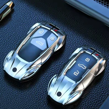 Модерен Калъф за Ключове от Кола С Сплав, Лесен Луксозен Калъф за Ключове, Аксесоари за Audi A6 A4 A3 Q2 Q3 Q5 Q7 A7 A8 Протектор 4
