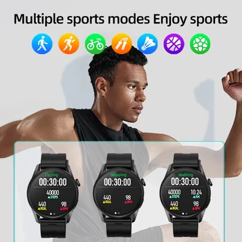 Нов GT3 Смарт Часовници За Мъже 1.28 Пълен Кръг Спорт Фитнес Тракер, Bluetooth Повикване Часовници за Мъже, за Жени, за IOS и Android За Huawei 4
