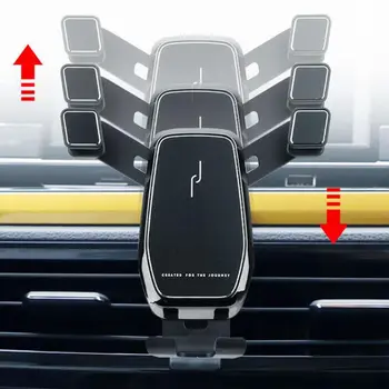 Подходящ за Volkswagen Polo MK6 2018 2019 2020 въглеродни влакна Държач За Мобилен Телефон, Автомобилен вентилационна (противовакуумна) канална Скоба за Монтиране, Без Магнитна Стойка Подкрепа 1 Комплект 4