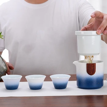 Удобен Пътен Чай Керамична Печка Бързо се Превръща В Гостуващия Чаша Чайник Чаена Чаша Кунг-фу Чай 4