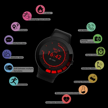 2022 E3 Новите Смарт Часовници Мъжки Спортни Фитнес IP68 Водоустойчив Bluetooth Часовници Кръвно Налягане E3 Кръгли Умни Часовници за Android и IOS 5