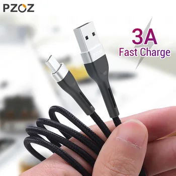 PZOZ Micro USB Кабел За Бързо Зареждане, Кабел За Данни, 2 М, 3 М За Samsung S7 Xiaomi Redmi Note 5 Pro Android Мобилен Телефон microUSB Зарядно Устройство 5