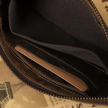Ruil 2017 Нов мъжки портфейл по-високо Качество в ретро стил, ръчно изработени от естествена маслената кожата crazy horse кожена Чанта монета долар портфейл 5