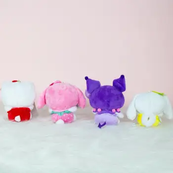 Sanrio Плюшен Окачване Kawaii Водещата Серия Kuromi Melody Cinnamoroll Hello Kitty Скъпа Мультяшная Кукла Около Аниме ПП памук за Момичета 5